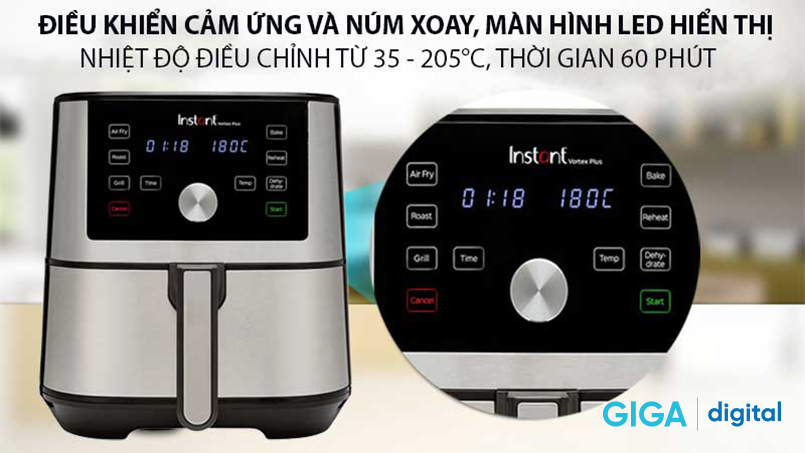 Nồi chiên không dầu Instant Vortex Plus 5.7L 6-in-1 tích hợp 6 chức năng thông minh